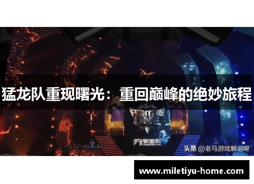 猛龙队重现曙光：重回巅峰的绝妙旅程